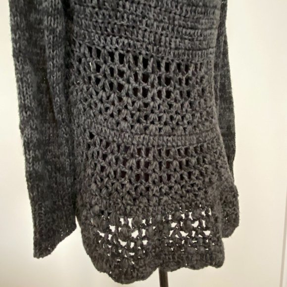 Charcoal Oversize Crochet Sweater - Picture 4 of 8
